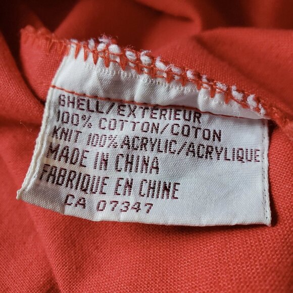 Vtg Oscar de la Renta Red Cotton Blouson Jacket | Large - Picture 9 of 9